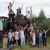 Restitution de Ne comptez plus sur nous pendant le festival Viva Cité du groupe d'élèves de l'option théâtre spécialité arts de la rue, mis en scène par Thomas Ostermann du Groupe ToNNe.